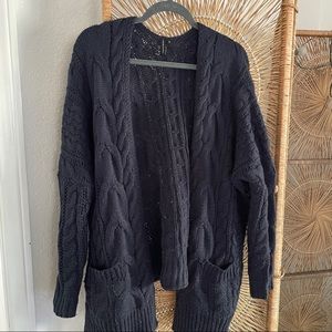 Navy blue knitted oversized sweater